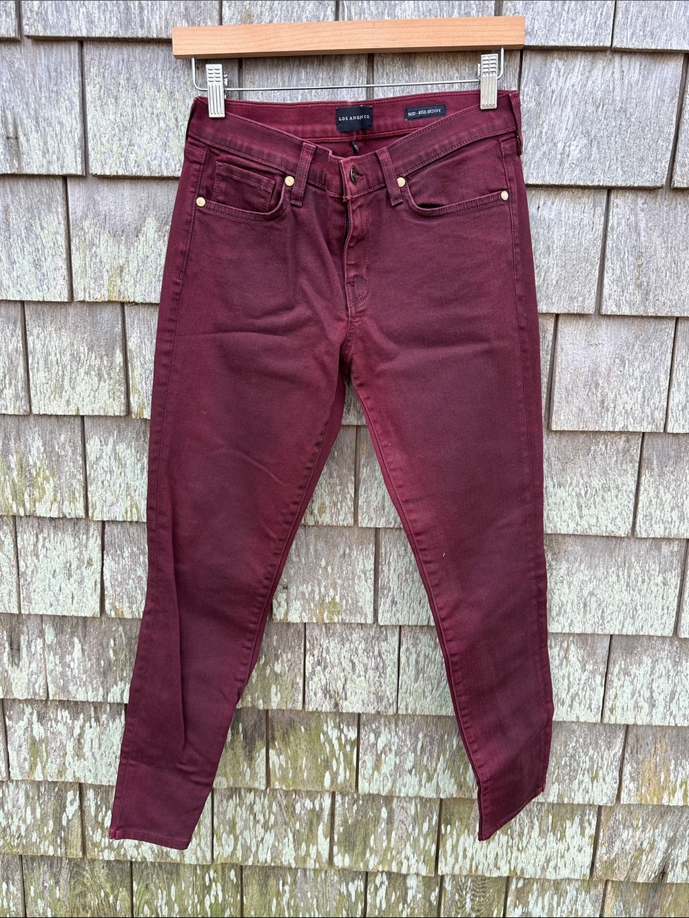 Women’s Burgundy Skinny Jeans Los Angeles Denim Co. Size 27